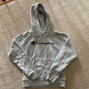 champion grey hoodie, size small